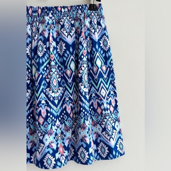 Divided by H&M Bohemian Aztec Geometric Print Neon Mini Skirt, Size 6 - Picture 6 of 15